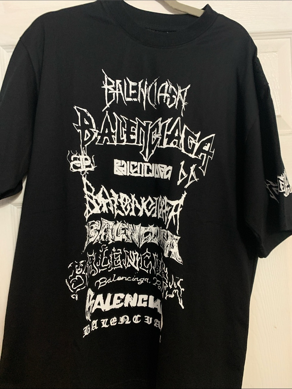 Black OVERSIZED T-Shirt with White Graphic Logo Stack